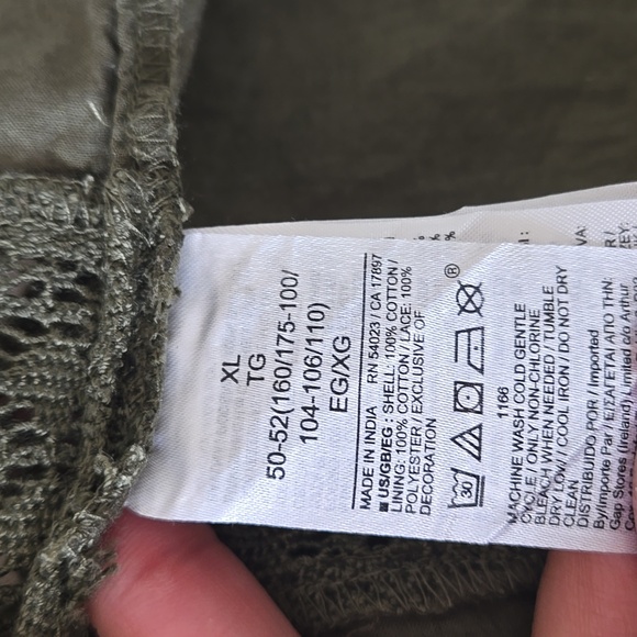 Gap Olive Green Button Front Midi Dress Cottagecore Boho Prairie Tiered XL - Picture 7 of 7